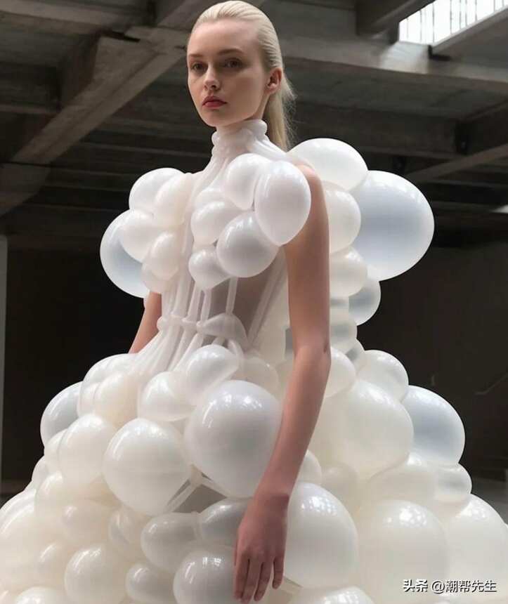 看不懂的时尚！模特穿“充气泡泡裙”走T台，网友：好想捏爆它
