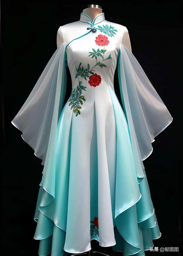 一袭中式元素旗袍，展现东方美 ！