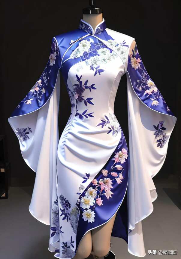一袭中式元素旗袍，展现东方美 ！